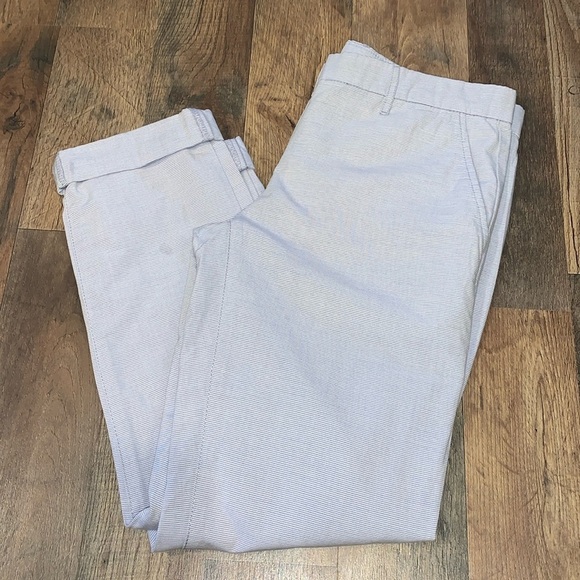 Khakis by GAP.  Broken-In Straight. Size 0. 100% Cotton. Blue Mini Stripe. - Picture 1 of 9